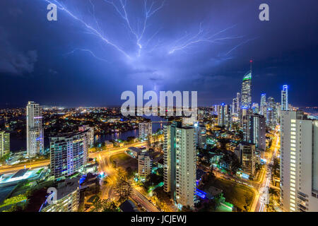 In estate i temporali sulla Gold Coast, Australia Foto Stock