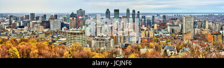 Lo skyline di Montreal dal Mont Royal, Canada Foto Stock