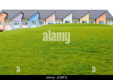 Nuova famiglia di costruire case del motorino di avviamento sul villaggio Foxhall sviluppo,Blackpool, Lancashire, Regno Unito Foto Stock
