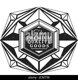 Vector vintage nero Etichetta monocromatica grunge decorazione texture Retrò design banner isolati su sfondo bianco Illustrazione Vettoriale