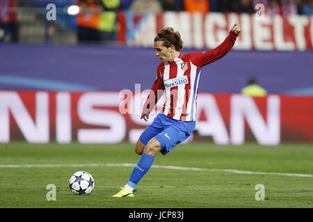 Madrid, Spagna. Xv Mar, 2017. Antoine Griezmann (Atletico) Calcio/Calcetto : UEFA Champions League round di 16 seconda gamba match tra Club Atletico de Madrid 0-0 Bayer 04 Leverkusen al Vicente Calderón Stadium di Madrid in Spagna . Credito: Mutsu Kawamori/AFLO/Alamy Live News Foto Stock