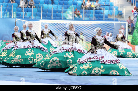 San Pietroburgo. 17 Giugno, 2017. Foto scattata a giugno 17, 2017 mostra la cerimonia di apertura della FIFA Confederations Cup 2017 a San Pietroburgo, Russia. Credito: Xu Zijian/Xinhua/Alamy Live News Foto Stock