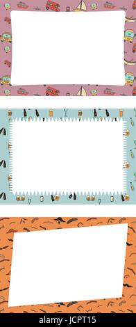 Vector set di cornici con icone vintage Illustrazione Vettoriale