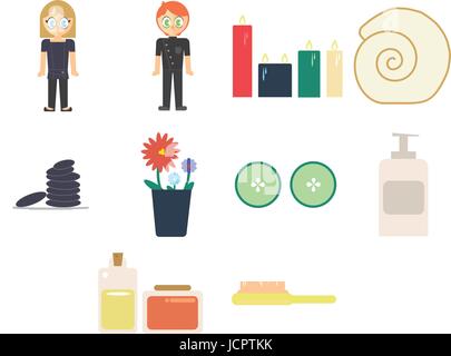 Vettore di icone spa Illustrazione Vettoriale