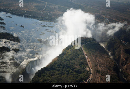 Foto aerea di salita a spruzzo da Victoria Falls Foto Stock