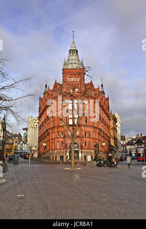 Il Speakers' Corner, nella vecchia piazza del mercato della città di Nottingham, in Inghilterra, Regno Unito. Foto Stock