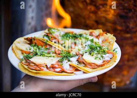 Tacos al pastore, Città del Messico, Messico Foto Stock