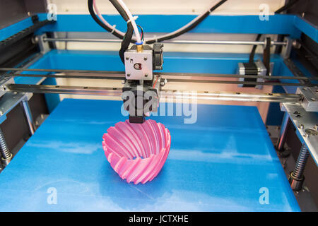 3D stampante che stampa la figura di close-up macro Foto Stock