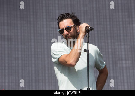 Monza, Italia. 16 Giugno, 2017. Banda italiana Ex-Otago live presso i giorni di festival, Monza. Credito: Mairo Cinquetti/Pacific Press/Alamy Live News Foto Stock