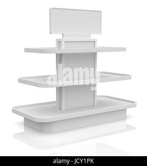 Ripiano vuoto su bianco backgorund (3d rendering) Foto Stock