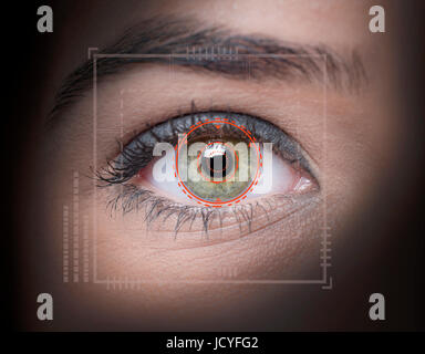 High Tech retina Biometric Security scan Foto Stock