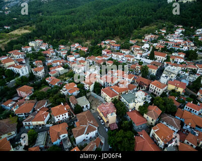Vista aerea della città vecchia di Xanthi città nel nord della Grecia Foto Stock