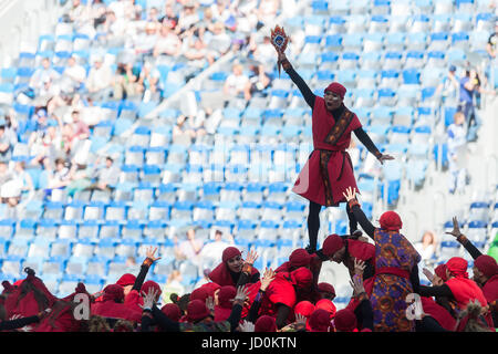 San Pietroburgo. 17 Giugno, 2017. Foto scattata a giugno 17, 2017 mostra la cerimonia di apertura della FIFA Confederations Cup 2017 a San Pietroburgo, Russia. Credito: Evgeny Sinitsyn/Xinhua/Alamy Live News Foto Stock