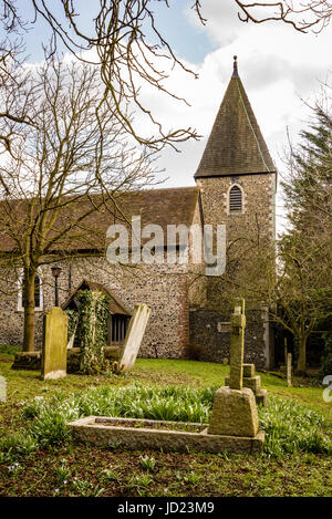 Santa Margherita di Antiochia Chiesa, Darenth Hill, Darenth, Kent, Inghilterra Foto Stock