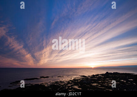 Tramonto nel Parco Nazionale Gros Morne, Rocky Harbour, Terranova, Canada Foto Stock