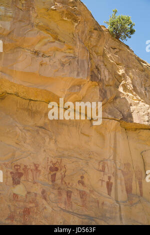 Sego Canyon il pittogramma pannello, Sego Canyon, nei pressi di Thompson, Utah, Stati Uniti d'America Foto Stock