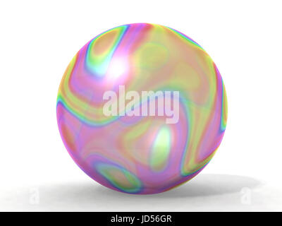 Una grande bolla di sapone e multicolore Foto Stock