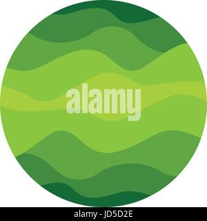 Abstract isolato di color verde di forma rotonda logo delle linee ondulate sullo sfondo bianco illustrazione vettoriale Illustrazione Vettoriale