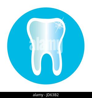 Icona del dente in un cerchio blu Illustrazione Vettoriale