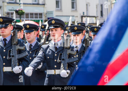 Brampton, UK. Il 18 giugno, 2017. RAF Spadeadam ha ricevuto la libertà di Brampton Giu 18 2017. Credito: Andrew Cheal/Alamy Live News Foto Stock