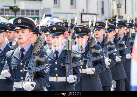 Brampton, UK. Il 18 giugno, 2017. RAF Spadeadam ha ricevuto la libertà di Brampton Giu 18 2017. Credito: Andrew Cheal/Alamy Live News Foto Stock