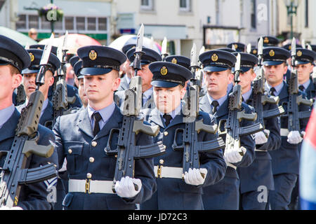 Brampton, UK. Il 18 giugno, 2017. RAF Spadeadam ha ricevuto la libertà di Brampton Giu 18 2017. Credito: Andrew Cheal/Alamy Live News Foto Stock