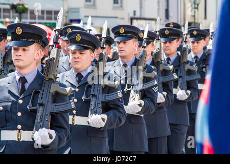 Brampton, UK. Il 18 giugno, 2017. RAF Spadeadam ha ricevuto la libertà di Brampton Giu 18 2017. Credito: Andrew Cheal/Alamy Live News Foto Stock