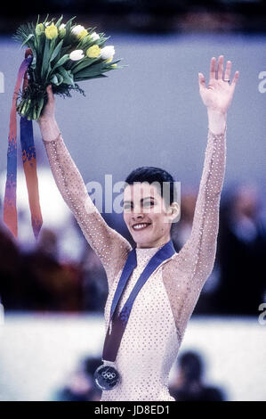 Nancy Kerrigan (USA), medaglia d'argento a concorrenti il 1994 Giochi Olimpici Invernali Foto Stock