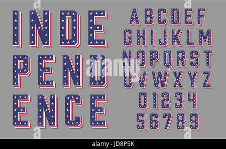 USA Font bandiera a stelle e strisce illustrazione vettoriale Foto Stock