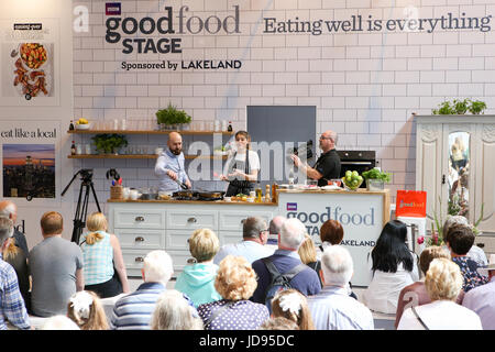 Birmingham, Regno Unito. Il 16 giugno 2017. Sophie Godwin presentando sulla BBC Good Food stadio alla BBC Good Food Show, NEC, Birmingham, Regno Unito Foto Stock