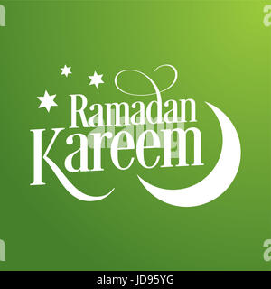"Ramadan Kareem' sfondo verde. Linea creativa la tipografia. Foto Stock
