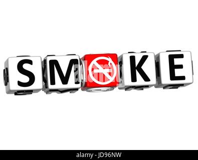 3D dont smoke Crossword su sfondo bianco Foto Stock