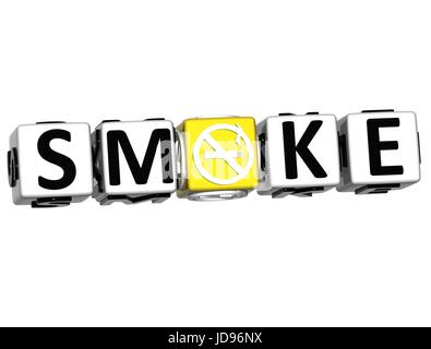3D dont smoke Crossword su sfondo bianco Foto Stock