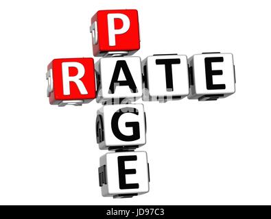 3D Tasso cruciverba Pagina su sfondo bianco Foto Stock