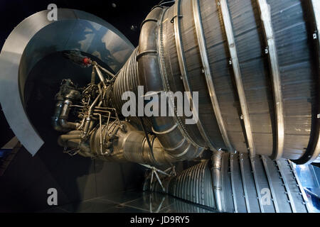 Basso angolo di visione, vicino, spazio di viaggio motore a razzo, vicino. capitale Washington usa 2016 caduta Foto Stock
