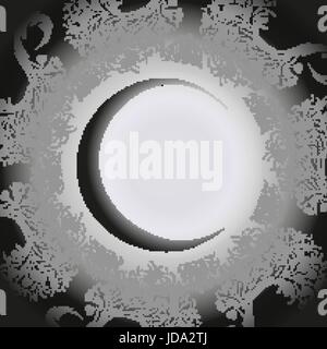 Modello per biglietti di auguri in bianco e nero Illustrazione Vettoriale