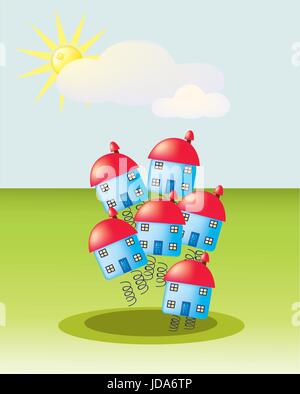 Mercato immobiliare in alto le strade Illustrazione Vettoriale