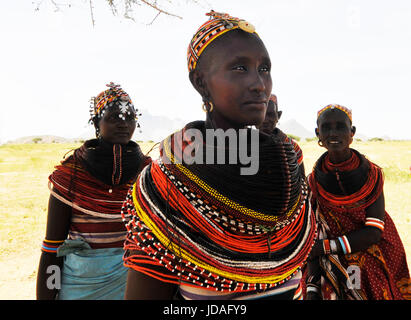 Bella Rendille le donne nel loro villaggio nel nord del Kenya. Foto Stock