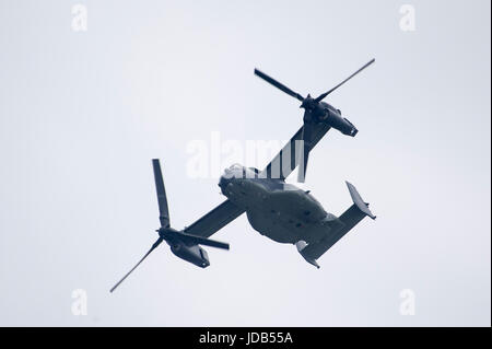 Un Americano V/STOL i velivoli militari da trasporto Bell Boeing V-22 Osprey durante la quarantacinquesima edizione DI ESERCITARE LE OPERAZIONI DEL BALTICO BALTOPS 2017 in Ustka, P Foto Stock