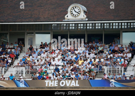 Cricket tifosi guardare l' ICC Champions Trophy 2017 finale tra Pakistan e India al ovale a Londra. 18 giu 2017.solo uso editoriale *** Foto Stock