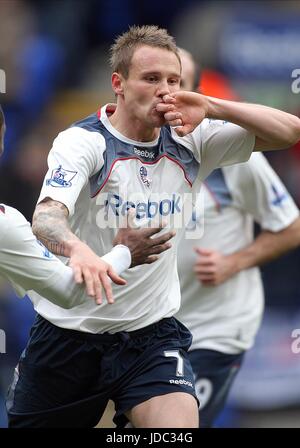 MATT TAYLOR CELEBRA IL TRAGUARDO BOLTON V West Ham United Reebok Stadium Bolton Inghilterra 21 Febbraio 2009 Foto Stock