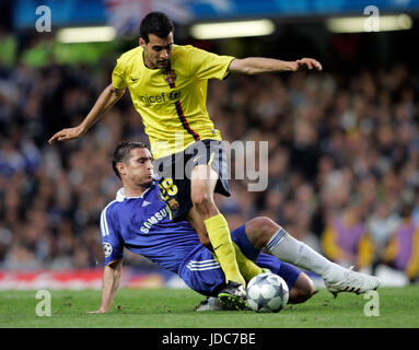 SERGIO BUSQUETS E FRANK LAMPADA CHELSEA V Barcellona Stamford Bridge London Inghilterra 06 Maggio 2009 Foto Stock