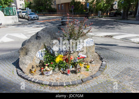 Il monumento per i bambini non nati a Bratislava, Slovacchia. Foto Stock