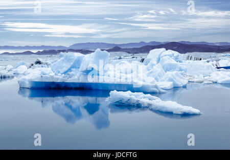 L'Islanda, Jokulsarlon laguna, bellissimo paesaggio foto del ghiacciaio islandese lagoon bay Foto Stock