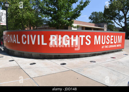 Memphis, TN, Stati Uniti d'America - 9 Giugno 2017: il National Civil Rights Museum al Lorraine motel in cui il dottor Martin Luther King Jr. è stato assassinato Foto Stock