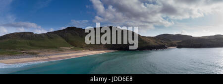 Vedute aeree di Dalmore Beach, Dail Mor, Carloway Lewis, Ebridi Esterne Foto Stock