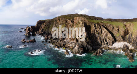 Vedute aeree di Dalmore Beach, Dail Mor, Carloway Lewis, Ebridi Esterne Foto Stock