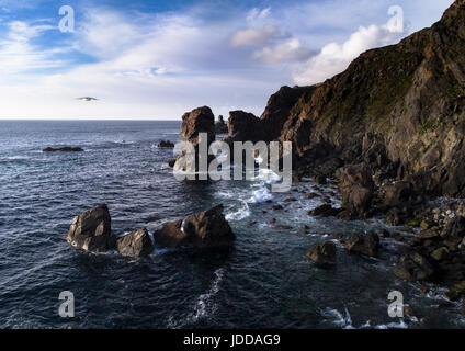 Vedute aeree di Dalmore Beach, Dail Mor, Carloway Lewis, Ebridi Esterne Foto Stock