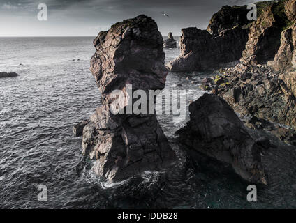 Vedute aeree di Dalmore Beach, Dail Mor, Carloway Lewis, Ebridi Esterne Foto Stock