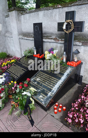 Atto commemorativo per le vittime di giugno 1945 massacro in cui 265 tedeschi, slovacchi e ungheresi furono uccisi, ha avuto luogo presso il cimitero di Prerov, Repubblica Ceca Domenica, 18 giugno 2017. Il massacro si è verificato su una collina nei pressi di Prerov nella notte a Giugno 19, 1945, uccidendo 120 donne, 72 uomini e 75 bambini neonati compresi. Essi sono stati tedeschi dei Carpazi dalla Slovacchia, slovacca ungheresi e slovacchi che stavano tornando a casa dalla guerra. Il loro treno è stato avvistato da soldati di un cecoslovacco battaglione di fanteria. " Essi spietatamente tirato fuori del treno e li trascinava su per la collina fino alla loro esecuzione,' Foto Stock